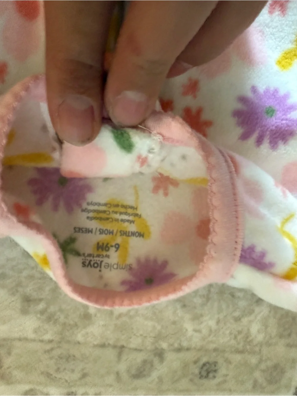 Carters Baby Fleece One-Piece Footed Pajama - Purple & Pink Floral Llamas